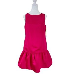 Cece Cynthia Steffe NWT Barbie Pink Satin Ruffle Hem